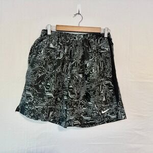 Nike Dri Fit Mens Voyage 7" Volley Shorts L Black Grey Circuit Board Digital